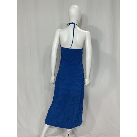 Cult Gaia 'Castila' Blue Crepe Embellished Dress Size L - Picture 3 of 5